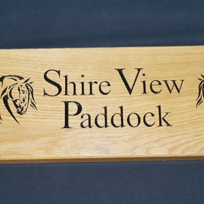 Solid Oak House Name Sign (L 61cm : H 23cm : D 4.5cm.) - No 2nd Side engraved - No Black Paint - Yes Gift Wrapped +£10.00