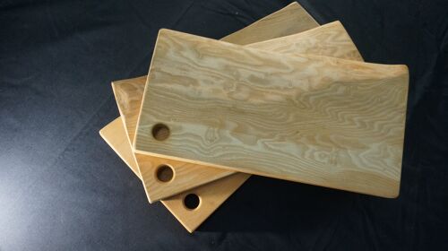 Ash Carving Board. (Natural Edged, with thumb hole.) 37cm x 25-30cm x D 4cm - Yes Gift Wrapped (+£6.00)