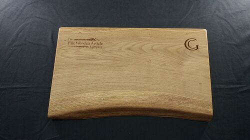 Personalised Oak Serving Platter. (Natural Edged with options company branding.) 58cm x 36cm x 4.5cm - No Gift Wrapped