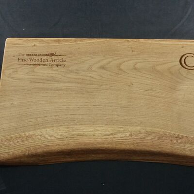 Personalised Oak Serving Platter. (Natural Edged with options company branding.) 58cm x 36cm x 4.5cm - No Gift Wrapped