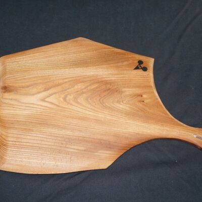 Elm Charcuterie Paddle. (Natural Edged with handle and leather strap.) 45cm x 30cm x 3cm - No Gift Wrapped