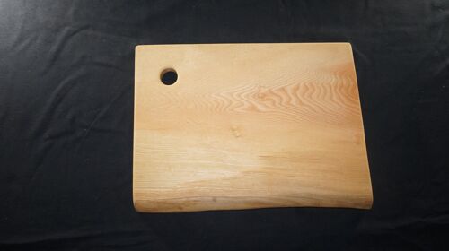 Ash Carving Board. (Natural Edged, with thumb hole.) 37cm x 30cm x 3cm - No Gift Wrapped