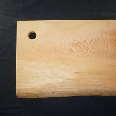 Ash Carving Board. (Natural Edged, with thumb hole.) 37cm x 30cm x 3cm - No Gift Wrapped