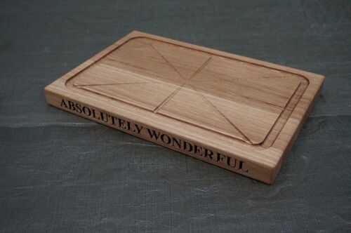 Sunday Roast Carving Board (With Juice Channels) 45cm x 30cm x 4cm - No 2nd Side Engraved - No black paint - Yes Gift Wrapped (+£5)