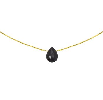 Collier agate noire | collier minéral | collier en pierre | bijou de lithothérapie | or gold filled 14k 1