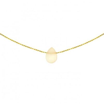 Rosenquarz Halskette | Mineralkette | Steinkette | Lithotherapie-Juwel | 14-karätiges Gold gefüllt