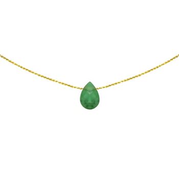 Collier émeraude | collier minéral | collier en pierre | bijou de lithothérapie | or gold filled 14k 1