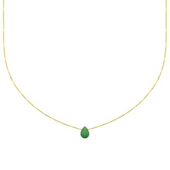 Collier émeraude | collier minéral | collier en pierre | bijou de lithothérapie | or gold filled 14k 2