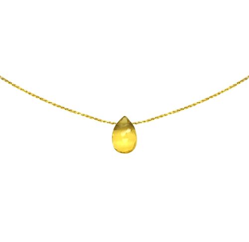 Collier citrine | collier minéral | collier en pierre | bijou de lithothérapie | or gold filled 14k