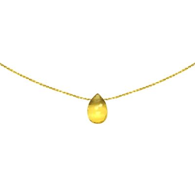 Collana con citrino | collana minerale | collana di pietre | gioiello della litoterapia | Riempito in oro 14k