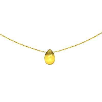 Collier citrine | collier minéral | collier en pierre | bijoux lithothérapie | or gold filled 14k