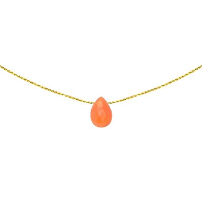 Carnelian necklace | mineral necklace | stone necklace | lithotherapy jewel | 14k gold filled