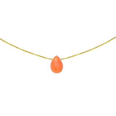 Carnelian necklace | mineral necklace | stone necklace | lithotherapy jewel | 14k gold filled