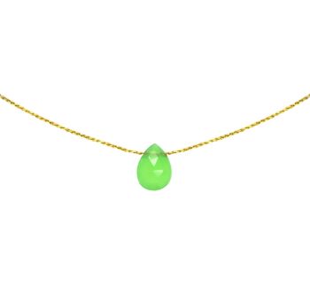 Collier agate verte | collier minéral | collier en pierre | bijou de lithothérapie | or gold filled 14k 3