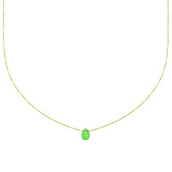 Collier agate verte | collier minéral | collier en pierre | bijou de lithothérapie | or gold filled 14k 4