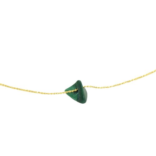 Collier malachite | collier minéral | collier en pierre | bijoux lithothérapie | or gold filled 14k