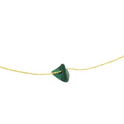Collier malachite | collier minéral | collier en pierre | bijoux lithothérapie | or gold filled 14k