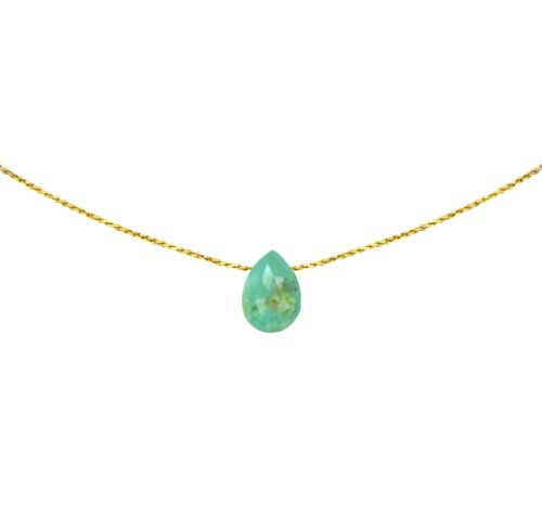 Collier turquoise | collier minéral | collier en pierre | bijou de lithothérapie | or gold filled 14k