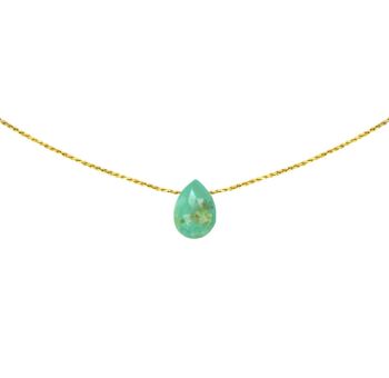 Collier turquoise | collier minéral | collier en pierre | bijou de lithothérapie | or gold filled 14k 1