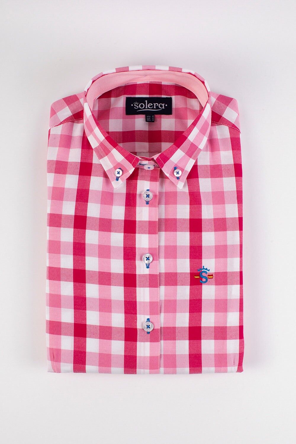 Camicia a quadri bianca rosa