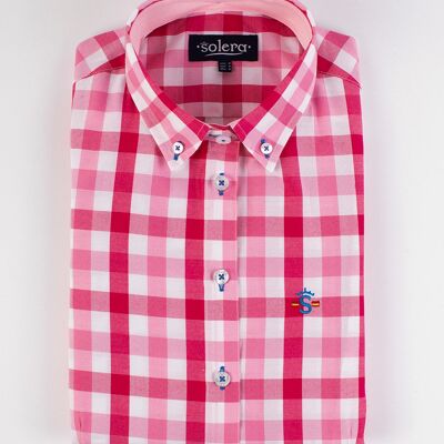 Pink White Check Shirt
