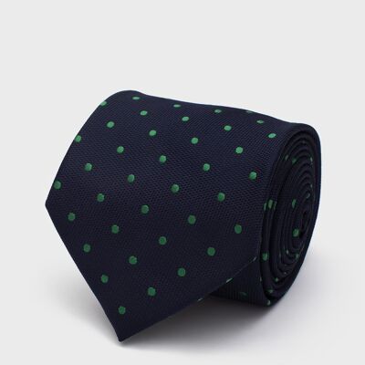 Marineblaue Solera-Krawatte mit grünen Punkten