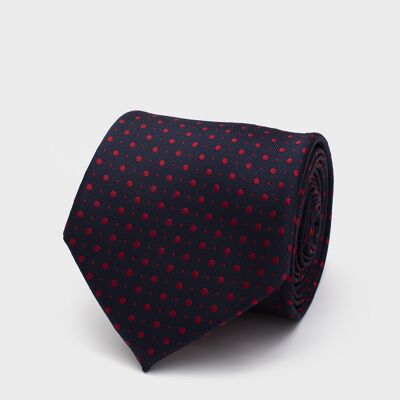 Red Dots Navy Tie