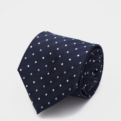 Cravatta a micro punti blu navy 1