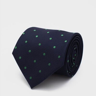 Navy And Green Big Knitted Tie