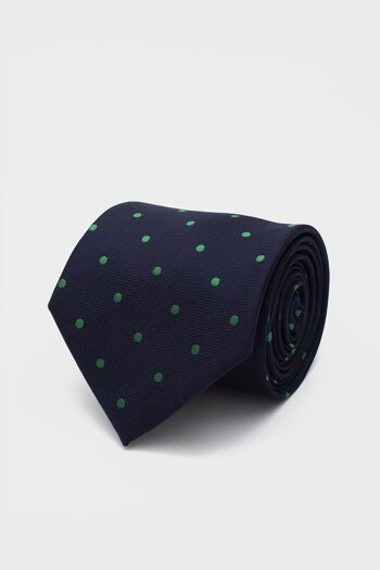 Grande Cravate Tricotée Bleu Marine Et Verte 1
