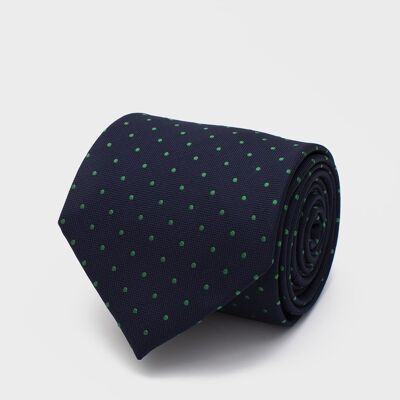 Navy Green Dot Tie