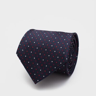 Cravatta a micro punti blu navy 2