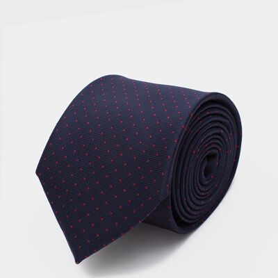 Cravatta a micro punti blu navy 3