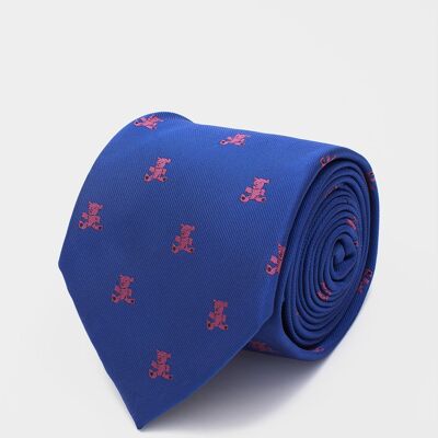 Blue And Pink Bear Tie