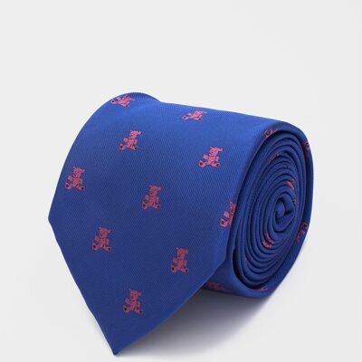 Cravate Ours Bleu Et Rose