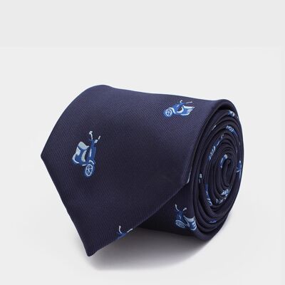 Marine And Sky Blue Engine Tie