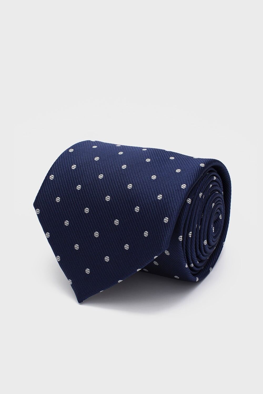 Cravatta a pois blu navy