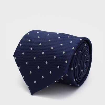 Cravate bleu marine à pois Bens