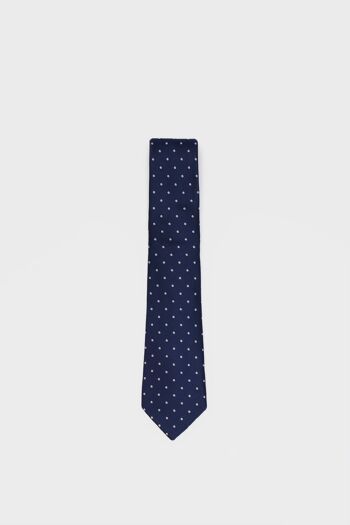 Cravate bleu marine à pois Bens 2
