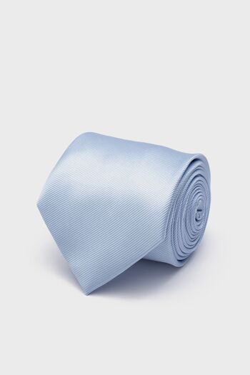 Cravate unie bleu clair 1