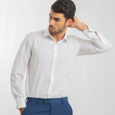 Camisa Cuello Italiano Blanco
