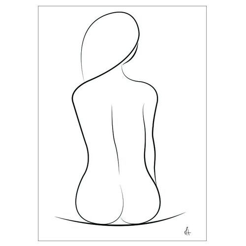 One Line Silhouette 30x40