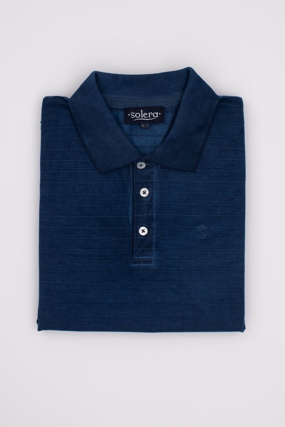 Navy Stripe Single Jersey Polo Shirt