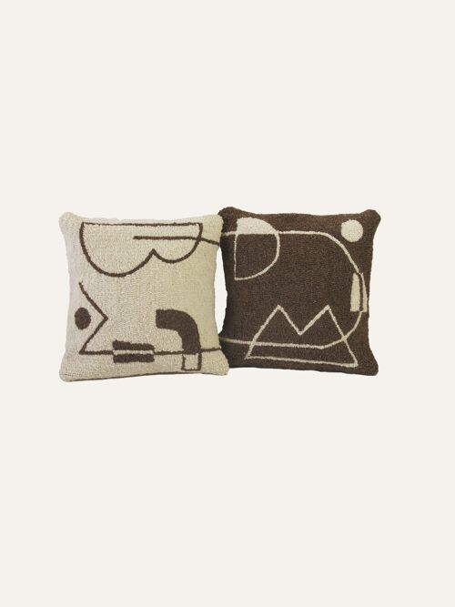 Hand tufted cushion covers (Pair) for 45 x45 cm, Abstract Zier kissen, Modern kissenbezug