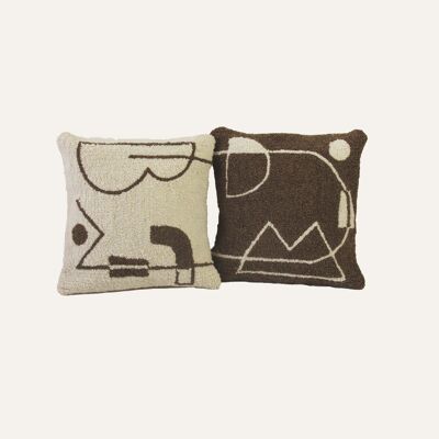 Hand tufted cushion covers (Pair) for 45 x45 cm, Abstract decorative cushions, Modern cushion covers