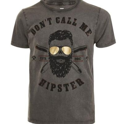 T-Shirt Anti-Hipster - Grigio Stone Wash