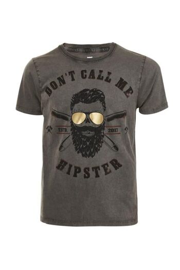T-Shirt Anti-Hipster - Stone Wash Gris 1