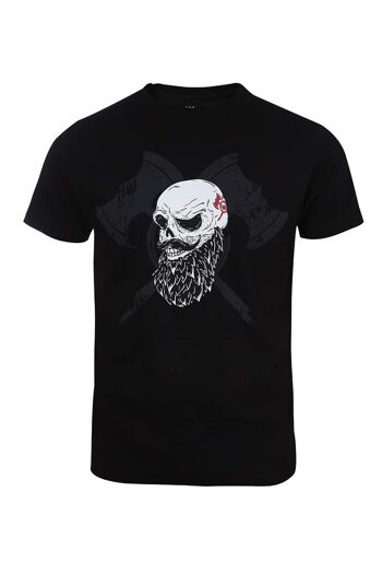 T-shirt tête de mort barbu 1