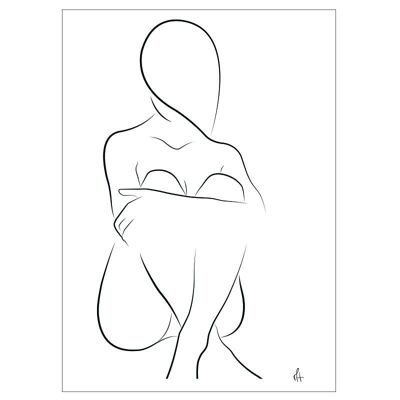 Sitzende Silhouette 50x70