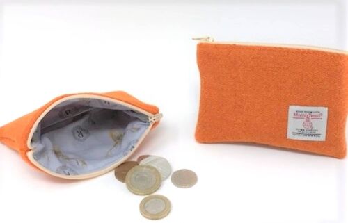 Harris Tweed Coin Purse - HT15 -Orange